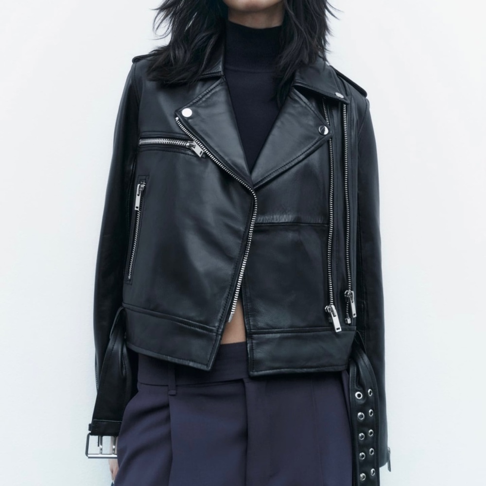 Zara | REAL Leather Jacket | NEW WITHOUT TAG - Picture 5 of 12